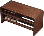 Footstool Shoe Bench Shoe Changing Bench Solid Wood Shoe Changing Bench Household Long Shoe Bench Cabinet Porch Shoe Rack Entrance Door Can Sit Shower Stool for Inside Shower