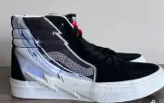Vans Sk8-Hi Bolt Suede Canvas RARE CHROME FLASH - BLACK WOMENS SZ 7. Mens 5.5