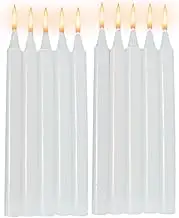 Candles Unscented - 10X Wax Candles Long Burning - Survival Supplies Short Taper Candles Household for Wedding Blessing Celebrations