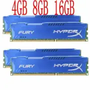 16GB 8GB 4GB DDR3 1600MHz PC3-12800 Desktop Memory SDRAM Kingston HyperX FURY BT