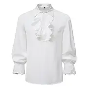 Retro Vintage Medieval Blouse / Shirt Ren Faire Vampire Men's Pirate Fantasy Royal Masquerade Party / Evening Adults' Shirt