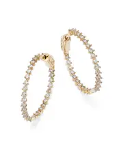 Bloomingdale's Fine Collection Diamond Inside Out Medium Hoop Earrings in 14K Yellow Gold, 1.50 tcw