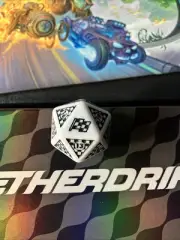 Magic: MTG Aetherdrift Finish Line Bundle White/Black D20 Spindown Dice Counter
