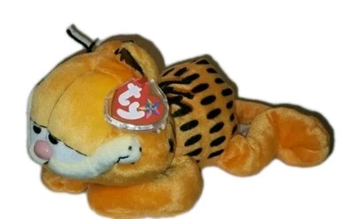 Ty Beanie Buddy GARFIELD the Cat Laying Down (12 Inch) MWMTs Stuffed Animal Toy