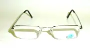 NWT Vintage 90's Rectangle Metal Half Frame Reading Glasses +1.25 (S.Silver)