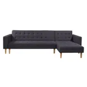 Sarantino Corner Sofa Bed Lounge Couch Modular Furniture Home Linen Fabric Chaise Grey
