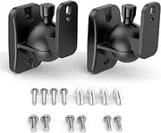 HomeMount Speaker Wall Mount Brackets - Surround & Bookshelf Speaker Wall Mounts Kit, Holds up to 8 lbs, 2 Pack, Black