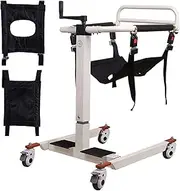 Medical Patient Lift Bathroom Wheelchair for Home, Portable Transfer Chair Car Lift w/Padded Seat, Full Body Transfer Lifter Bedside Commode Shower Chair for Elderly Adults Seniors, 330Lbs Transport