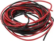 X AUTOHAUX 1 Set 20AWG Universal Ground Wire Car Radio, Automotive, Car Speakers Power Wire Fully Insulated& Soft Touch Jacket TC Black,Red 8FT Black+8FT Red
