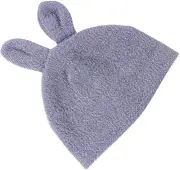 [Healeved] Comfortable Hat Knitted Beanie Rabbit Ears Cozy Woolen Fashionable Bunny Ears Hat Grey