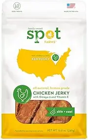 Spot Farms All Natural Human Grade Dog Treats, Chicken Jerky For Skin And Coat, 12 Ounce