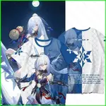 GC崩壞星軌京六福軒IMBIBITOR LUNAE COSPLAY布3D夏季T恤動漫短袖上衣