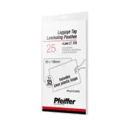 Luggage Tag Laminating Pouches 125 mic, with Plastic Loops, 25-Pack