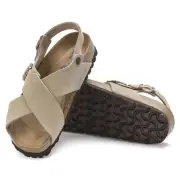 BIRKENSTOCK TULUM SFB SUEDE TAUPE MEDIUM/NARROW WIDTH WOMEN'S SANDALS SOFT FOOTB