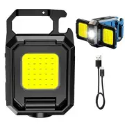 Warterproof Keychain Camping Lantern Double-sided Flodable COB Flashlight