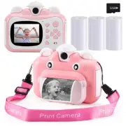 Instant Print Digital Kids Camera 1080P Rechargeable Kids Camera for Girls Video