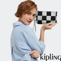 在飛比找momo購物網優惠-【KIPLING官方旗艦館】黑白方格拼接多層配件包-CREA