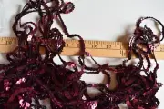 BURGUNDY SEQUINS & BLACK FLAT TRIM 12 YARDS LONG X 1/4 INCH WIDE