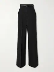[Sportmax] Sportmax - Texas Belted Stretch-jersey Flared Pants - Black - small small Black