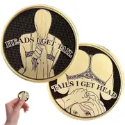 Funny Heads and Tails Coin, Double-Sided Lucky Token, Heads I Get Tail, Tails I Get Head, EDC Toy Prank Gift for Men & Women 1pcs