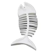5Pcs Creative Fish Bone Shape Silicone Bathroom Soap Drain Soap Holder(White)