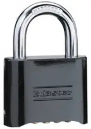 2-In. Combination Padlock, Black-Finish, Solid-Brass Case, Resettable 178D