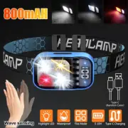 Sensor LED Headlamp Head Torch Light Outdoor Night Running Lamp USB Rechargeable