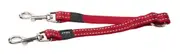 Rogz Double Splitter Reflective Nylon Dog Lead Red Medium