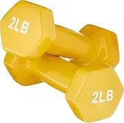 AmazonBasics Vinyl Dumbbells, 2lbs / 0.9kg