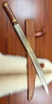 26" Premium Hand Forged J2 Steel Hunting Viking Runic Long Saxon Seax Sword