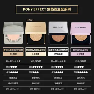 【PONY EFFECT】絕對持久無瑕氣墊粉餅 SPF40/PA++ 升級版(一盒二蕊) (粉蕊15g*2)