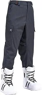 QIULAO Ski Trousers with Beam Legs, Warm and Thin Snow Pants for Men and Women, Wear-Resistant and Breathable Winter Outdoor Pants (Color : Dark Gray, Size : S)