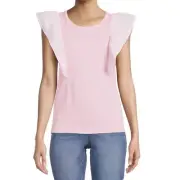 Time And Tru Womens Size Medium M Flutter Sleeve Tank Top New NWT