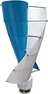 HENGJINGTR 2000W Vertical Spiral Wind Turbine,12V/24V/48V Noiseless Generator Magnetic Levitation Wind Turbine Generator Suitable for Patio Outdoor (Blue),24v