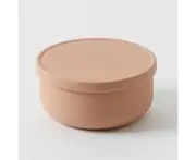 Nordic Kids Henny Silicone Bowl with Lid - Terracotta