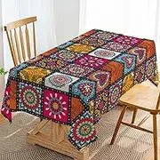 Hafangry Mandala Bohemia Tablecloth Rectangle Colorful Table Cloth for Indian Holiday Party Decoration Hippy Boho Home Kitchen Decor-60×84 inch
