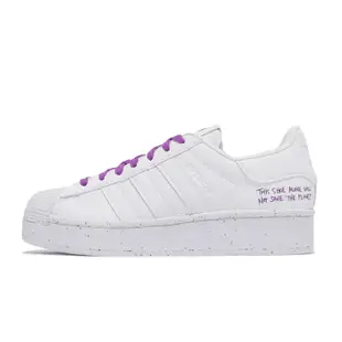 adidas 休閒鞋 Superstar Bold W 白 紫 環保回收材質 厚底 增高 女鞋 【ACS】 FY0129