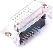2 Pcs DVI Horizontal 9.8H, PIN Length 2.1 Black Cover Matte Tin White No Shield No Screws D-Sub/DVI/HDMI Connector Plug-in DVI DVI2DD-24WM1YN40