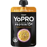 YoPRO High Protein Yoghurt Pouch No Added Sugar Passionfruit 150g