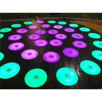 在飛比找ETMall東森購物網優惠-LED發光圓形音樂跳跳地磚燈人體重力感應舞池戶外道具腳踩彩色
