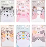 Cute Sticky Notes,Cute Animal Sticky Notes,Cartoon Animal Sticky Note Memo Sticky Note Self Stick Animal Note,Kawaii Sticky Notes for Students Home Office Gifts Tab Supplies (6)