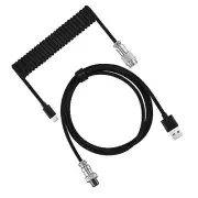 Black/White 3M Type C Mechanical Keyboard Coiled Cable USB Port Keyboard Wire