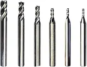 Sirius&Co Square Nose End Mill Cutter 4 Flute Straight Shank Drill Bit Tool Set (6Pcs,2/2.5/3/4/5/6mm)