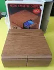 Vintage Kmart 24 Cassette Tape Holder Cabinet Wood w Oak Vinyl Finish NOS