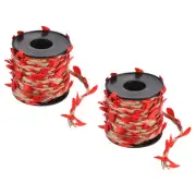 2 Roll 33ft 5mm Burlap Leaf Ribbon Vine Natural Jute Rope Twine, Red