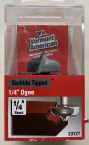 Vermont American - 1/4” OGEE DOUBLE FLUTE ROUTER BIT - 1/4” Shank NEW OLD STOCK