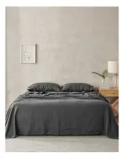 [Natural Home] European Flax Linen Sheet Set in Charcoal