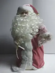 Victorian Pink Santa Claus Christmas Tree Topper or Table Topper 17" New
