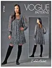 VOGUE SEWING PATTERN 1763 MISSES 16-24 LOOSE FIT DRESS W/ YOKE & BISHOP SLEEVES