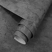 40cmx3m Grey Concrete Peel and Stick Wallpaper Self Adhesive Removable Thick Contact Paper Modern Industrial Cement Textured Matte Wall Mural Waterproof Vinyl Wrap for Furniture Countertop Panel Decor
